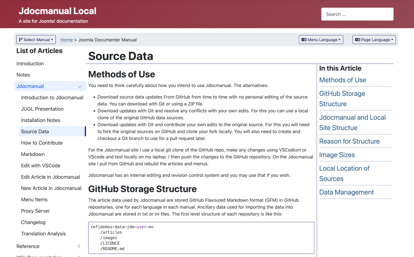site example screenshot